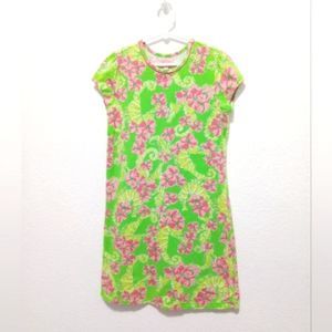 Lily Pulitzer Big Girls Seahorse Floral Dress size XL(12-14)